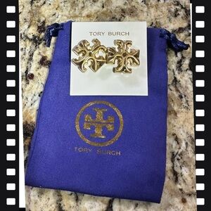 Tory Burch Gold Logo Earrings